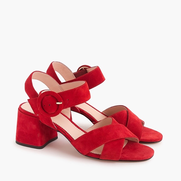 J. Crew Shoes - New JCREW Women's Suede Red Penny Sandals